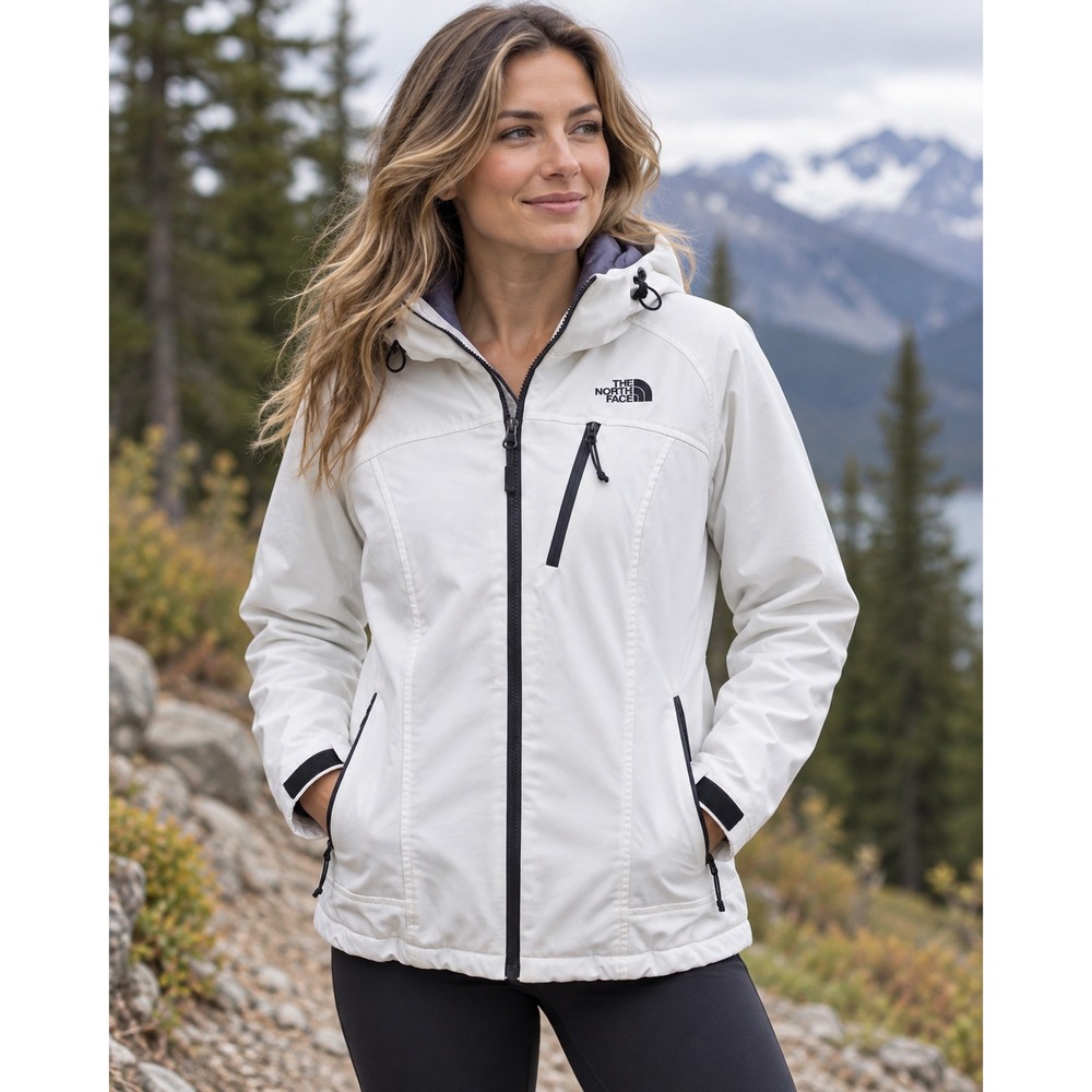 The North Face White Hooded Insulated Jacket Women's Purple Size Large